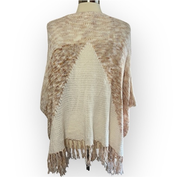 Anthropologie Sadie & Sage Fringe Knit cardigan - Cream and Tan New Energy NWT - Picture 5 of 7